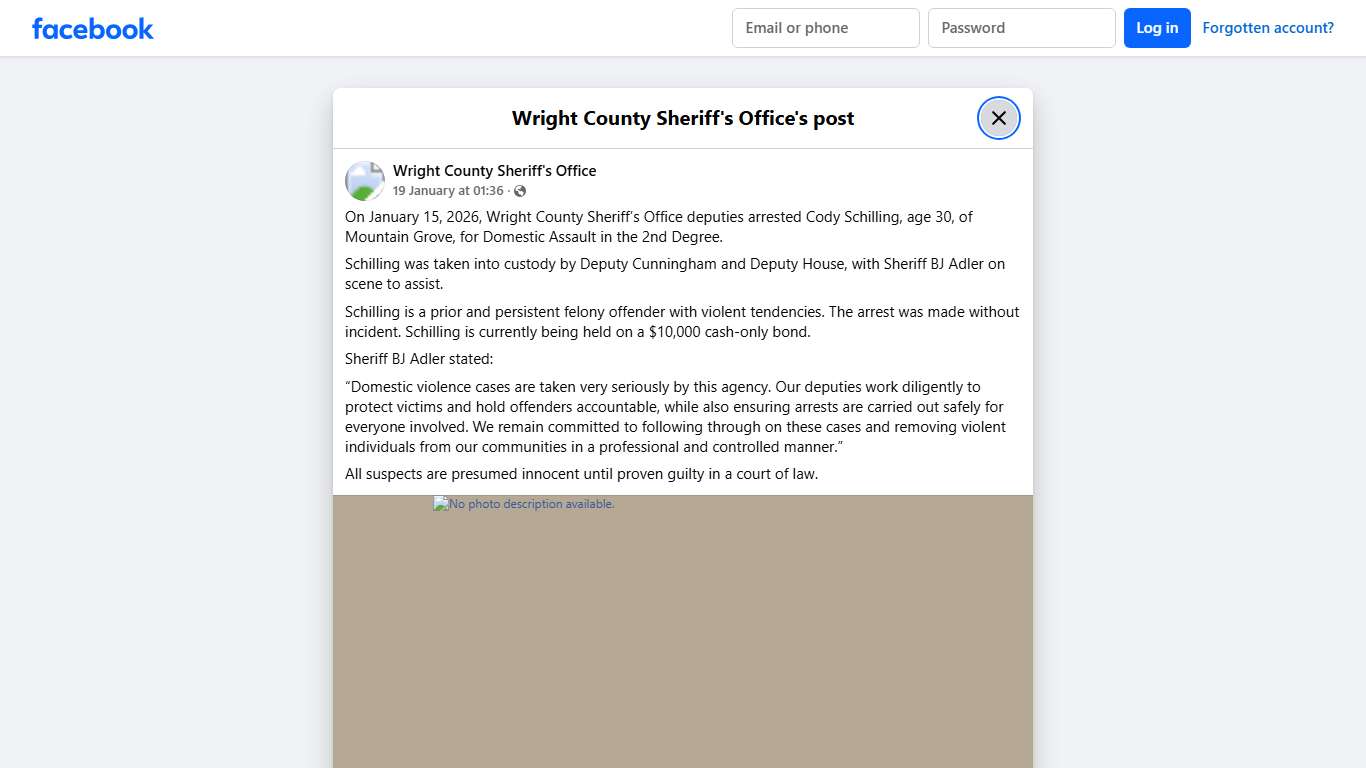 On January 15, 2026,... - Wright County Sheriff's Office Facebook